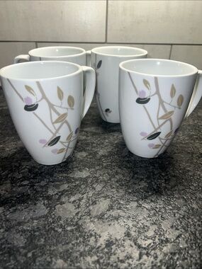 Corelle Coordinates MIDNIGHT GARDEN Set of 4 12oz Ceramic mugs